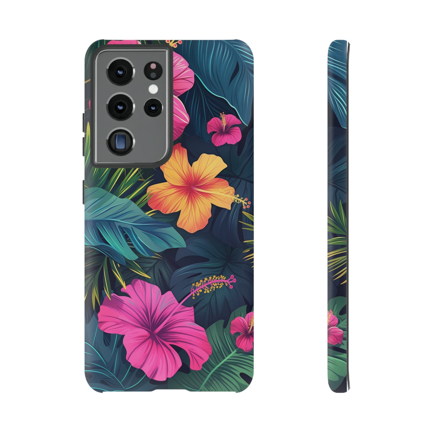 Hibiscus Dark Hawaiian Tropical Phone Case, 808, Island Tropics, Wireless Compatible, Protective Cell Phone Case iPhone, Samsung, Pixel
