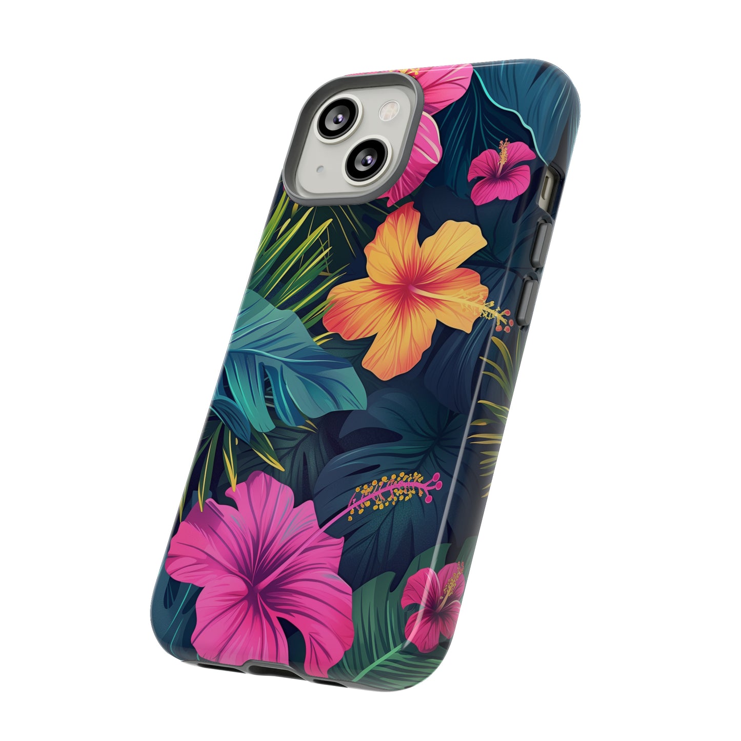 Hibiscus Dark Hawaiian Tropical Phone Case, 808, Island Tropics, Wireless Compatible, Protective Cell Phone Case iPhone, Samsung, Pixel