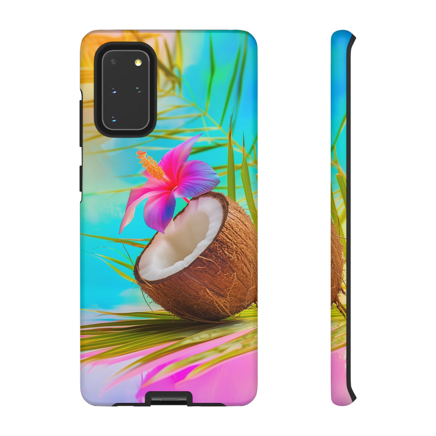 Coconut Colorful Hawaiian Tropical Phone Case, 808, Island Tropics, Wireless Compatible, Protective Cell Phone Case iPhone, Samsung, Pixel