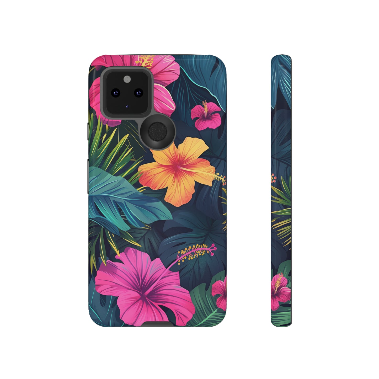 Hibiscus Dark Hawaiian Tropical Phone Case, 808, Island Tropics, Wireless Compatible, Protective Cell Phone Case iPhone, Samsung, Pixel
