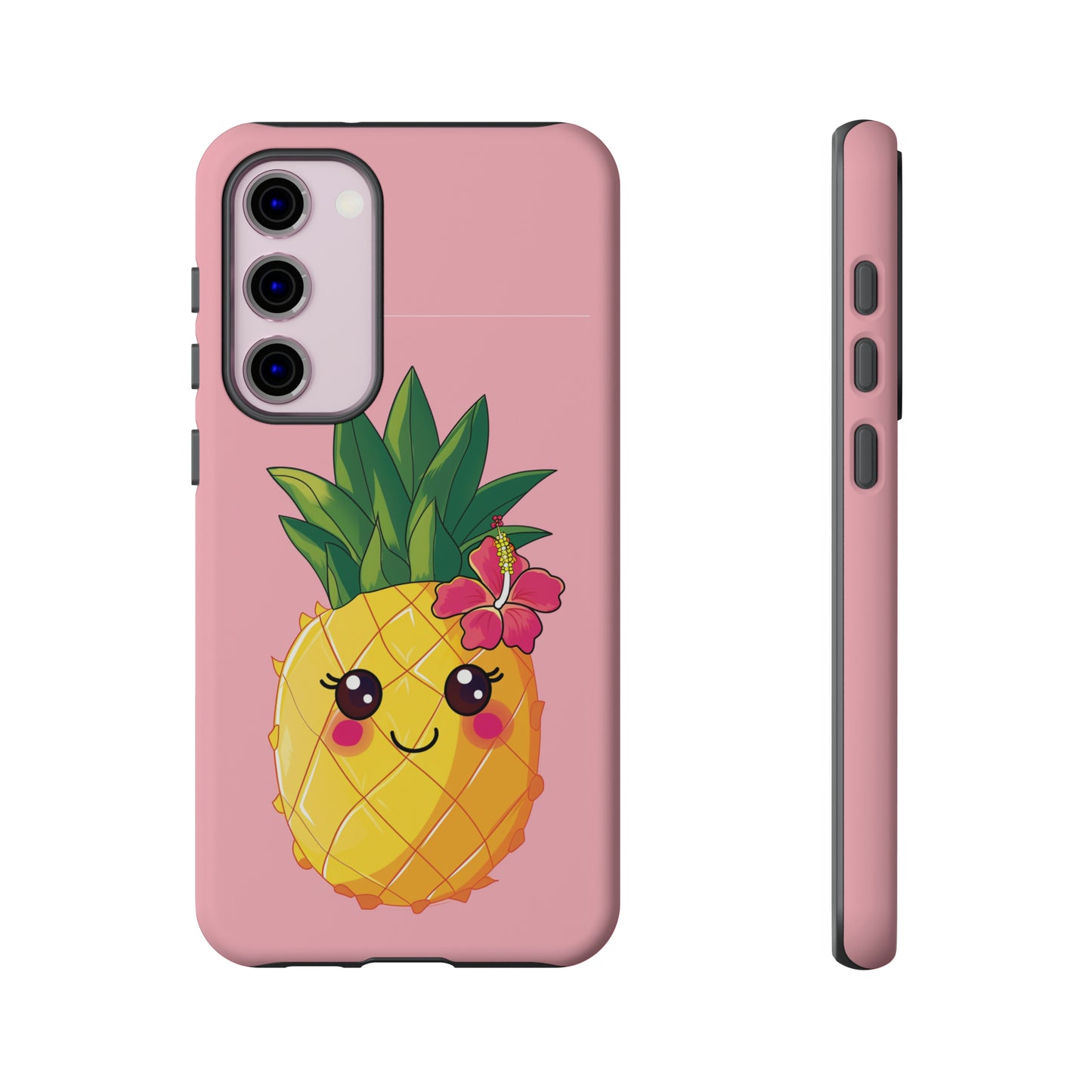 Cute Pineapple Hawaiian Phone Case, Tropical, Hibiscus, Wireless Compatible, Protective Cell Phone Case for iPhone, Samsung, Pixel phones