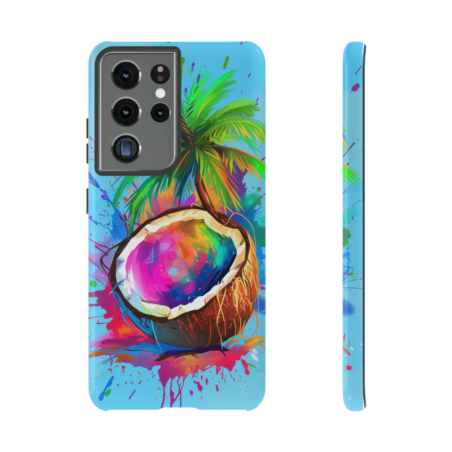 Coconut Colorful Hawaiian Tropical Phone Case, 808, Island Tropics, Wireless Compatible, Protective Cell Phone Case iPhone, Samsung, Pixel