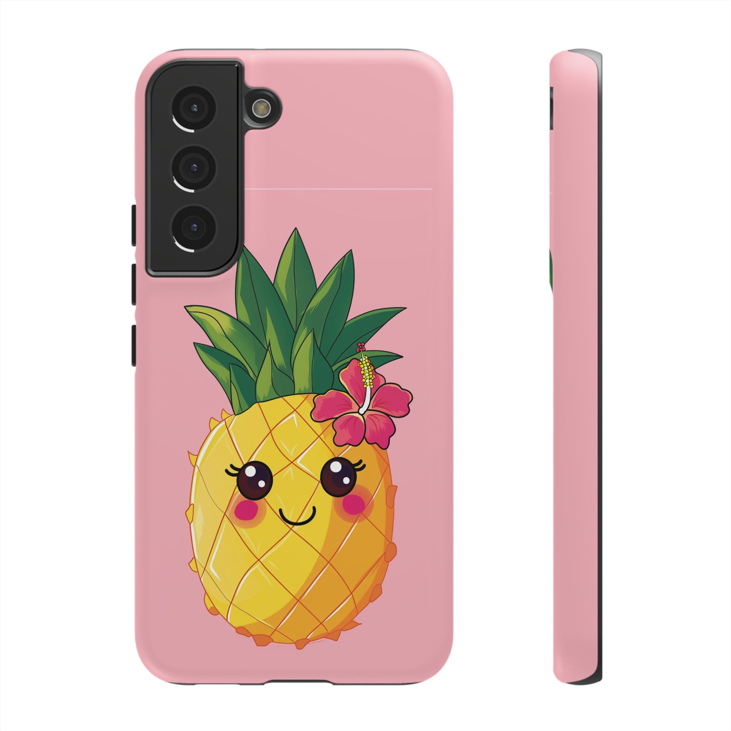 Cute Pineapple Hawaiian Phone Case, Tropical, Hibiscus, Wireless Compatible, Protective Cell Phone Case for iPhone, Samsung, Pixel phones