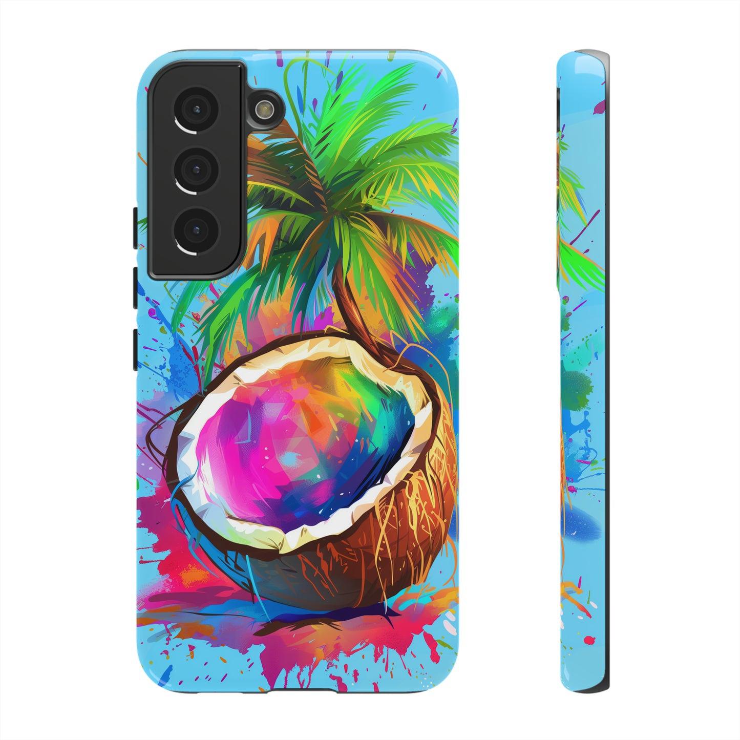 Coconut Colorful Hawaiian Tropical Phone Case, 808, Island Tropics, Wireless Compatible, Protective Cell Phone Case iPhone, Samsung, Pixel