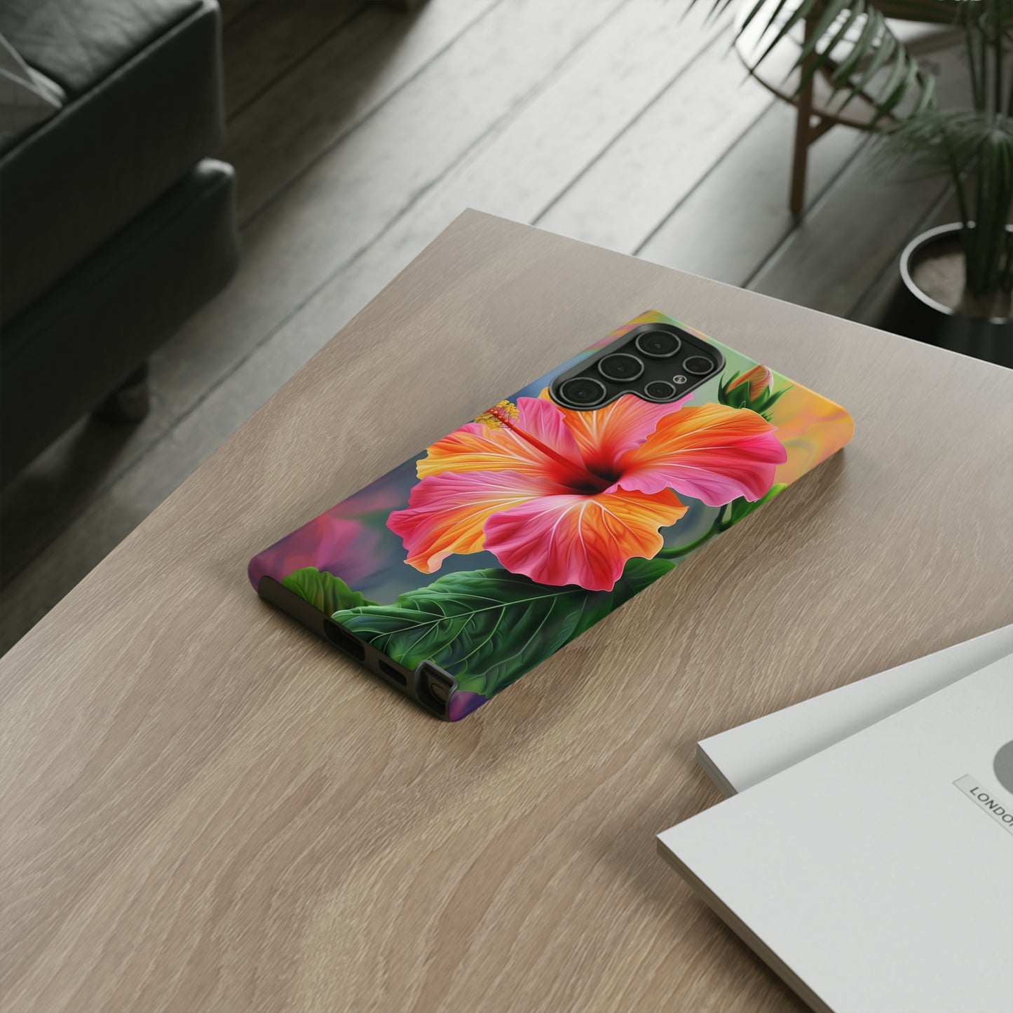 Hibiscus Flower Hawaiian Phone Case, Tropical, Wireless Compatible, Protective Cell Phone Case for iPhone, Samsung, Pixel phones