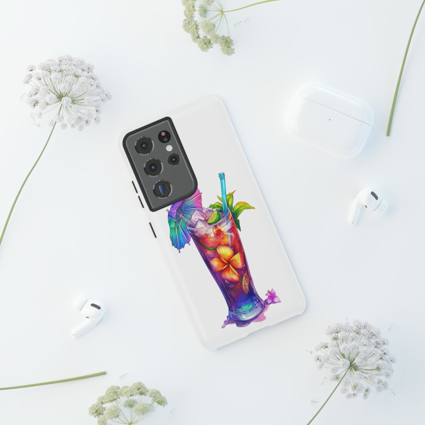 Mai Tai Cocktail Hawaiian Tropical Phone Case, 808, Island Tropics, Wireless Compatible, Protective Cell Phone Case iPhone, Samsung, Pixel