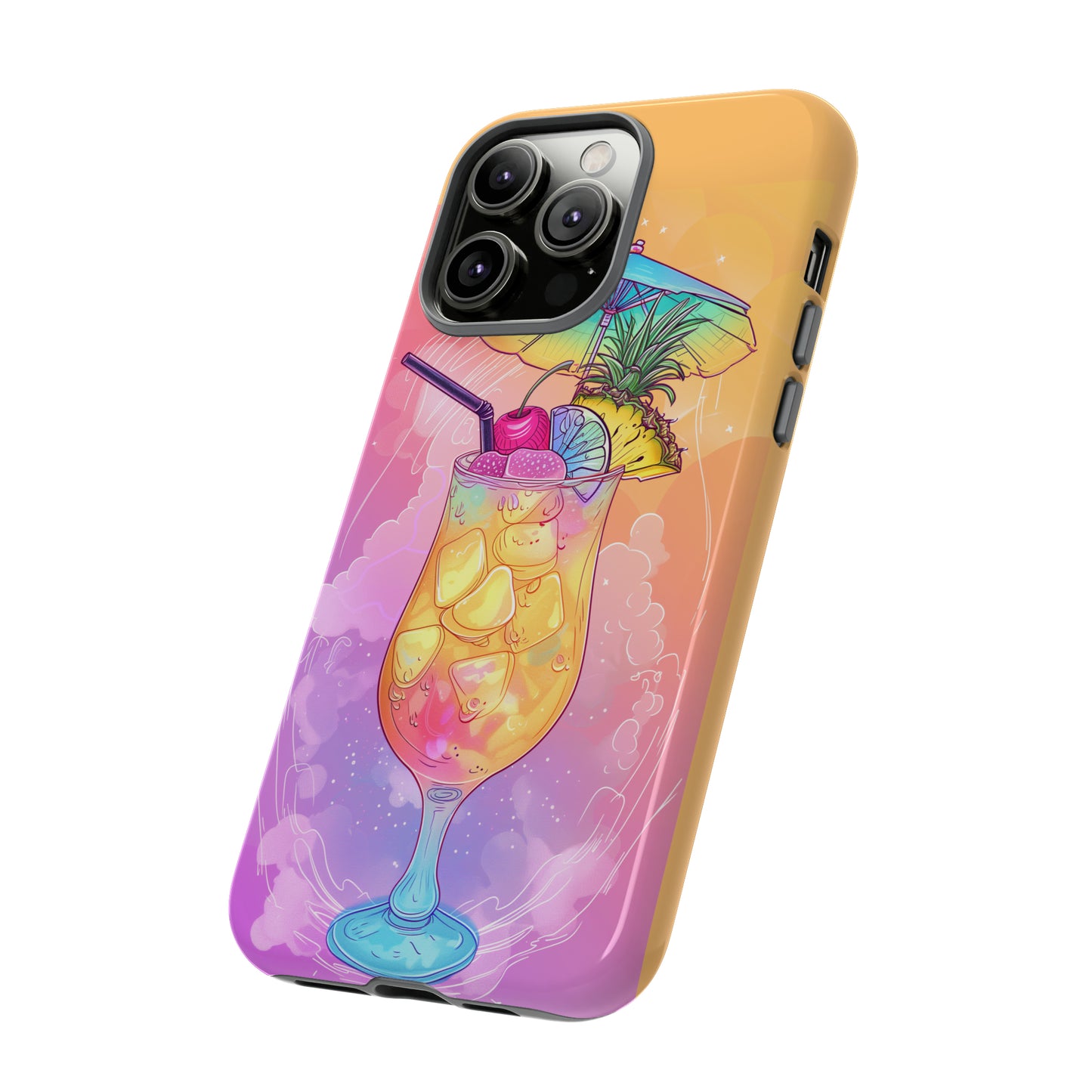 Pina Colada Cocktail Hawaiian Tropical Phone Case, Island Tropics, Wireless Compatible, Protective Cell Phone Case iPhone, Samsung, Pixel