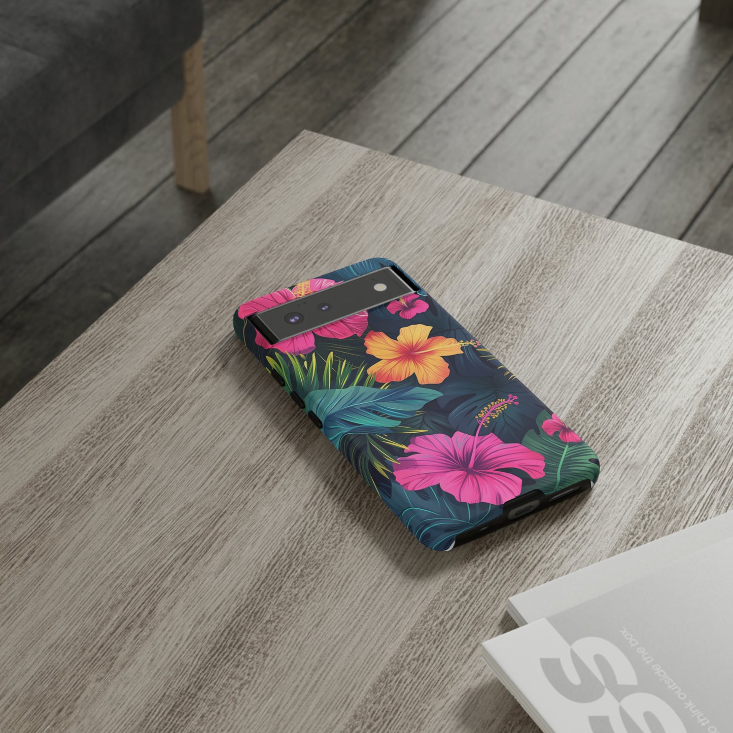 Hibiscus Dark Hawaiian Tropical Phone Case, 808, Island Tropics, Wireless Compatible, Protective Cell Phone Case iPhone, Samsung, Pixel