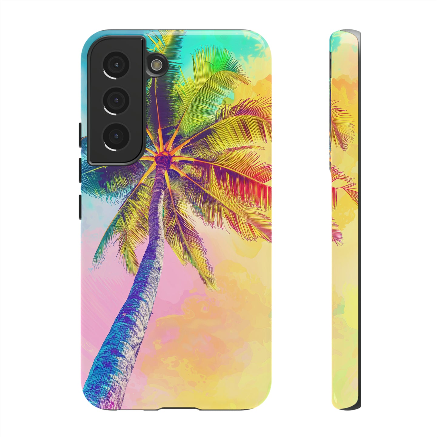Palm Tree Colorful Hawaiian Tropical Phone Case, 808, Island Tropics, Wireless Compatible, Protective Cell Phone Case iPhone, Samsung, Pixel