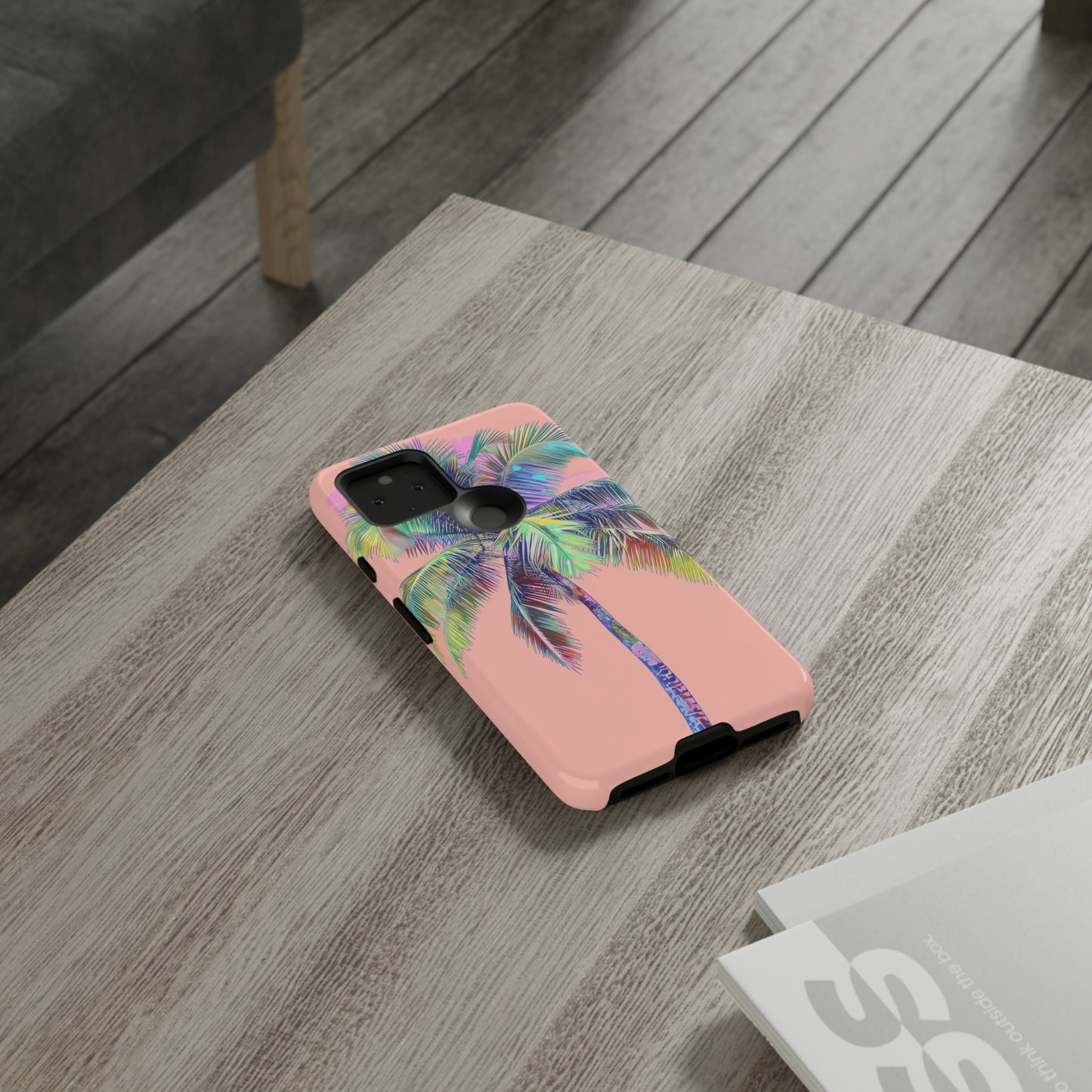 Pink Palm Tree Hawaiian Phone Case, Tropical, Hibiscus, Wireless Compatible, Protective Cell Phone Case for iPhone, Samsung, Pixel phones