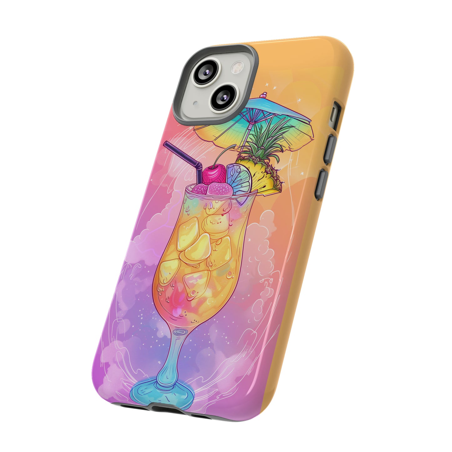 Pina Colada Cocktail Hawaiian Tropical Phone Case, Island Tropics, Wireless Compatible, Protective Cell Phone Case iPhone, Samsung, Pixel