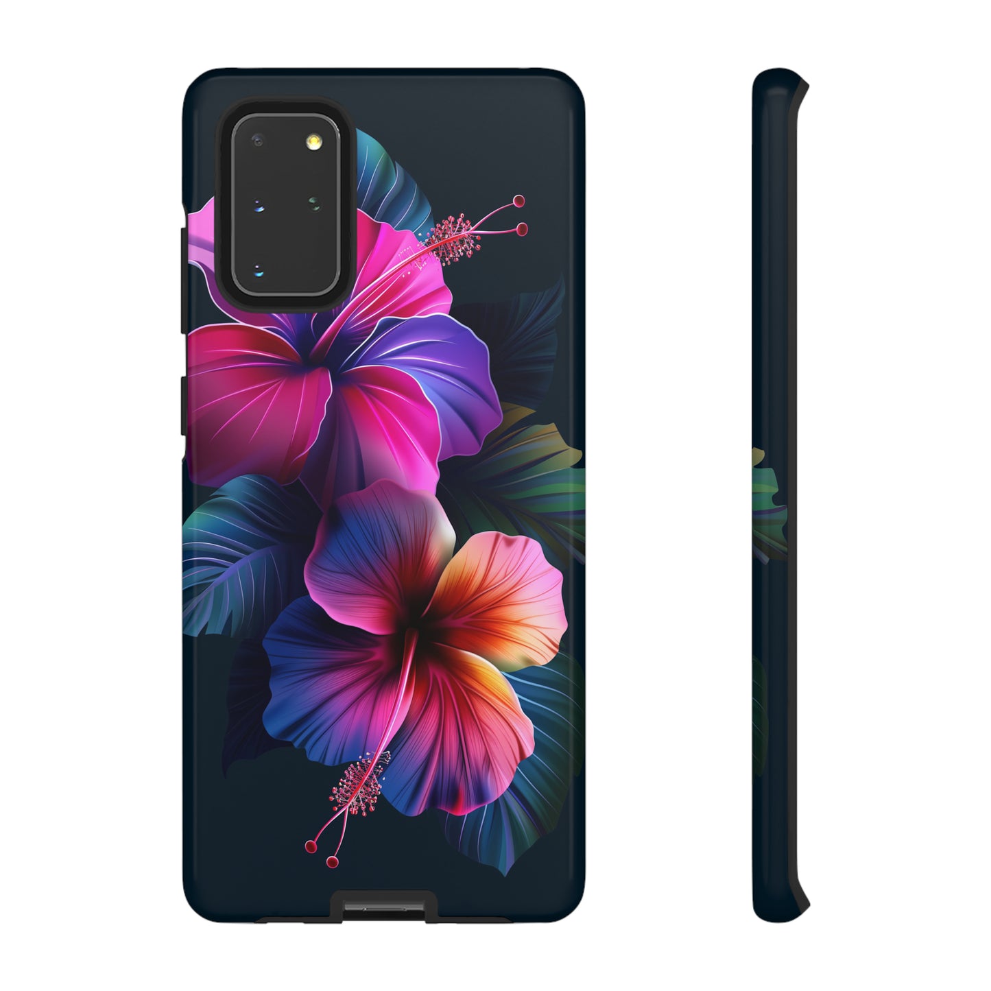 Hibiscus Neon Dark Hawaiian Tropical Phone Case, 808, Island Tropics, Wireless Compatible, Protective Cell Phone Case iPhone, Samsung, Pixel
