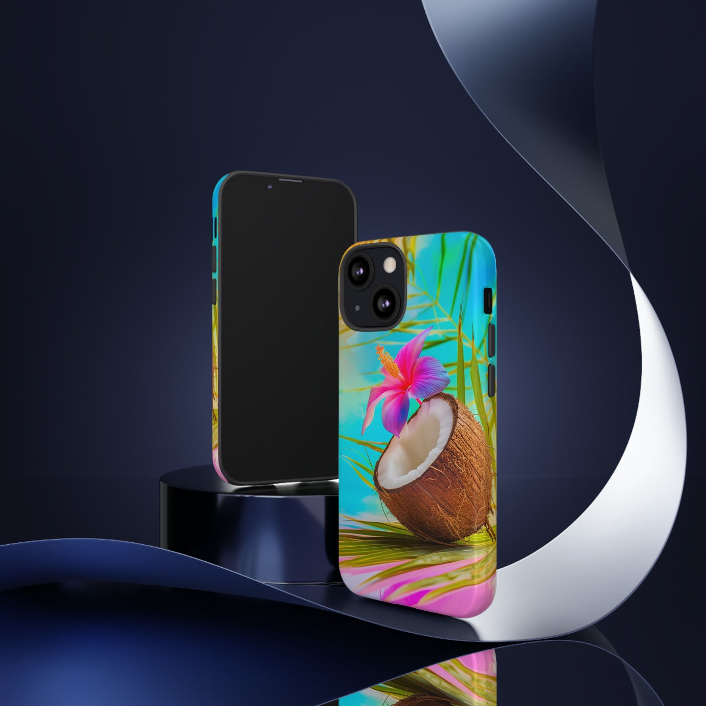 Coconut Colorful Hawaiian Tropical Phone Case, 808, Island Tropics, Wireless Compatible, Protective Cell Phone Case iPhone, Samsung, Pixel