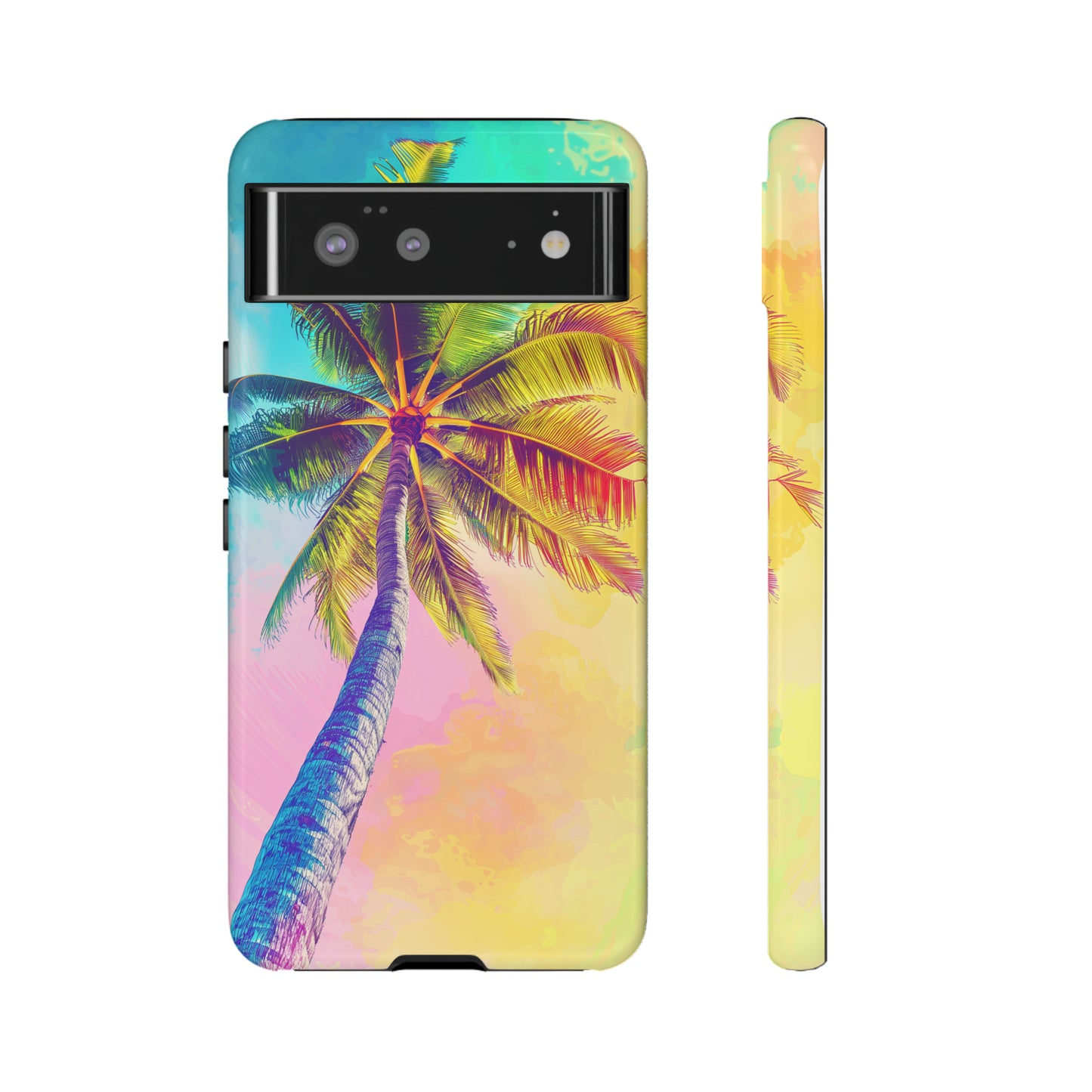 Palm Tree Colorful Hawaiian Tropical Phone Case, 808, Island Tropics, Wireless Compatible, Protective Cell Phone Case iPhone, Samsung, Pixel