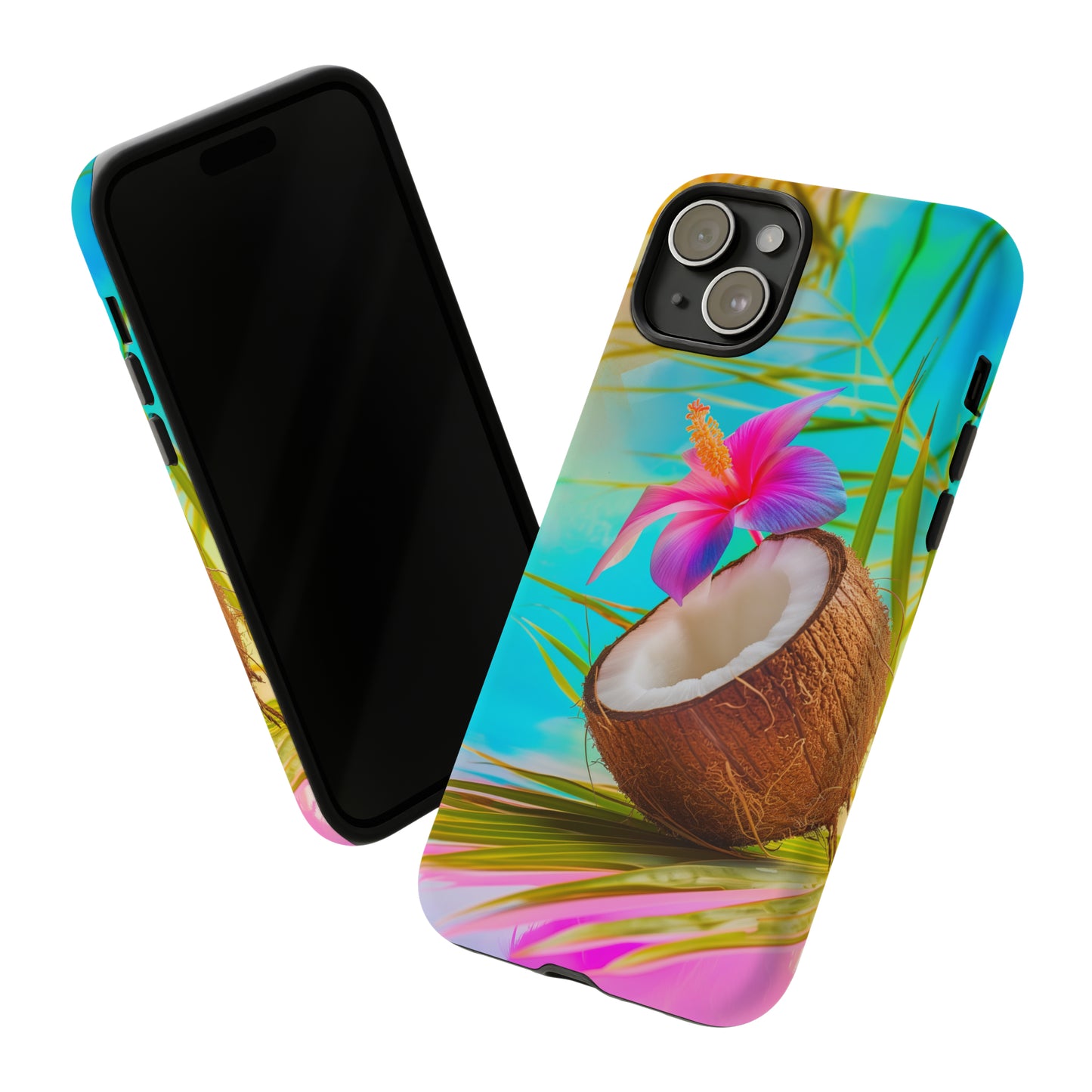 Coconut Colorful Hawaiian Tropical Phone Case, 808, Island Tropics, Wireless Compatible, Protective Cell Phone Case iPhone, Samsung, Pixel