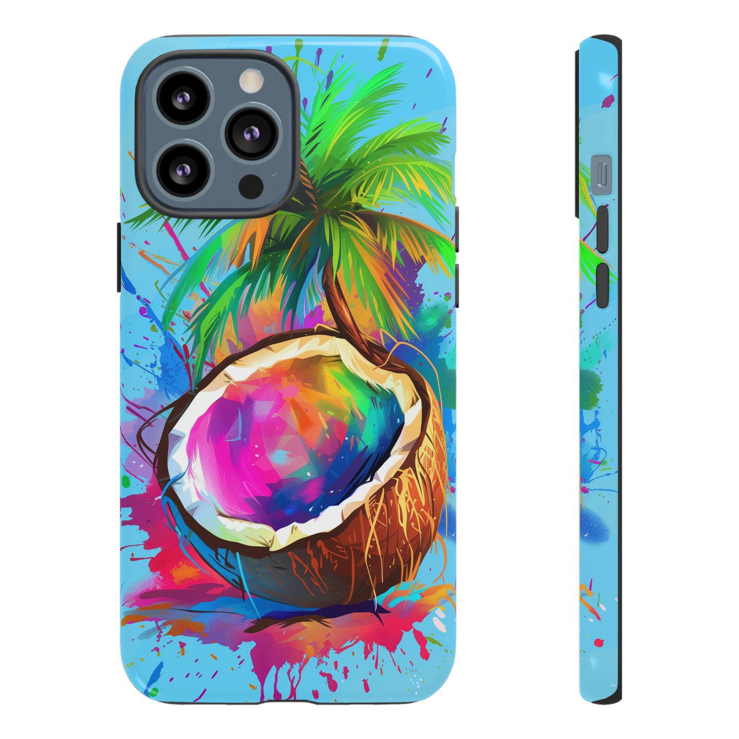 Coconut Colorful Hawaiian Tropical Phone Case, 808, Island Tropics, Wireless Compatible, Protective Cell Phone Case iPhone, Samsung, Pixel