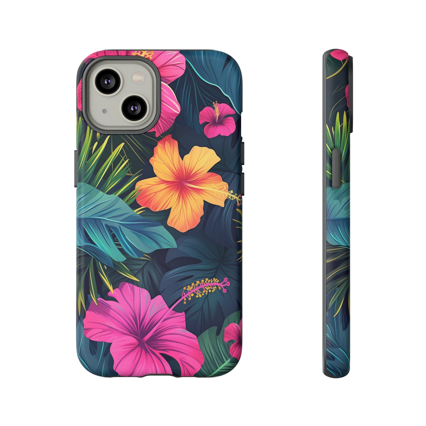 Hibiscus Dark Hawaiian Tropical Phone Case, 808, Island Tropics, Wireless Compatible, Protective Cell Phone Case iPhone, Samsung, Pixel