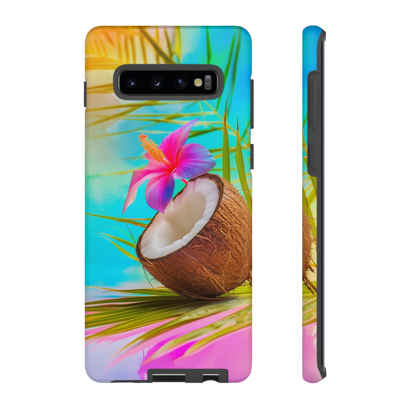Coconut Colorful Hawaiian Tropical Phone Case, 808, Island Tropics, Wireless Compatible, Protective Cell Phone Case iPhone, Samsung, Pixel