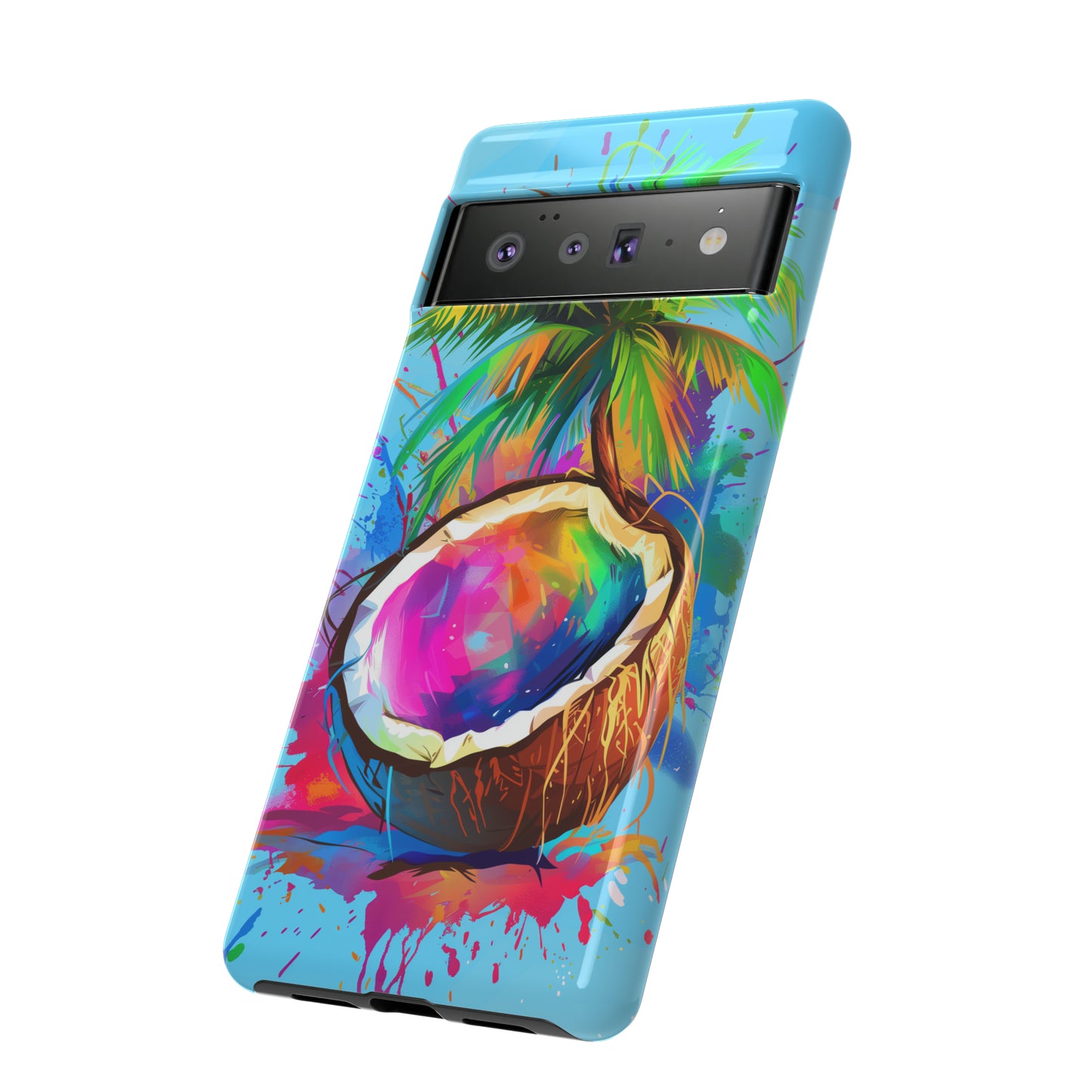 Coconut Colorful Hawaiian Tropical Phone Case, 808, Island Tropics, Wireless Compatible, Protective Cell Phone Case iPhone, Samsung, Pixel