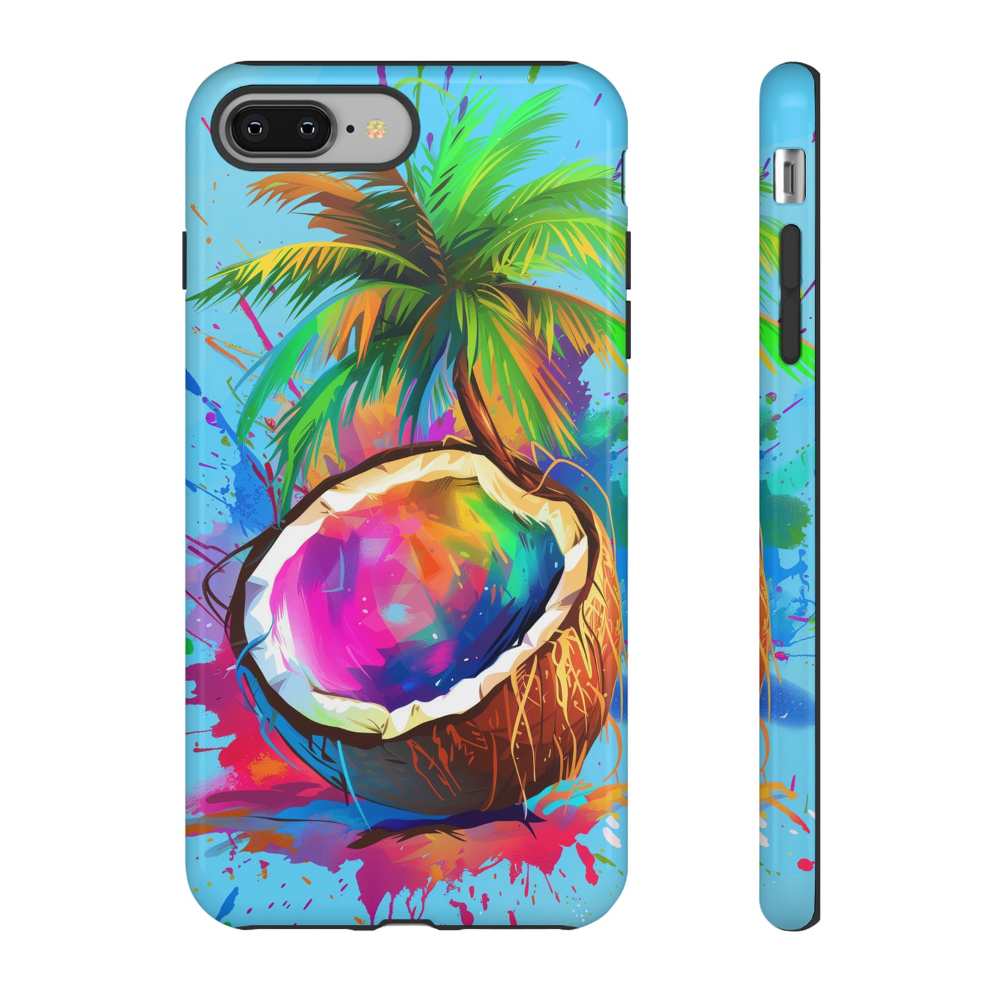 Coconut Colorful Hawaiian Tropical Phone Case, 808, Island Tropics, Wireless Compatible, Protective Cell Phone Case iPhone, Samsung, Pixel
