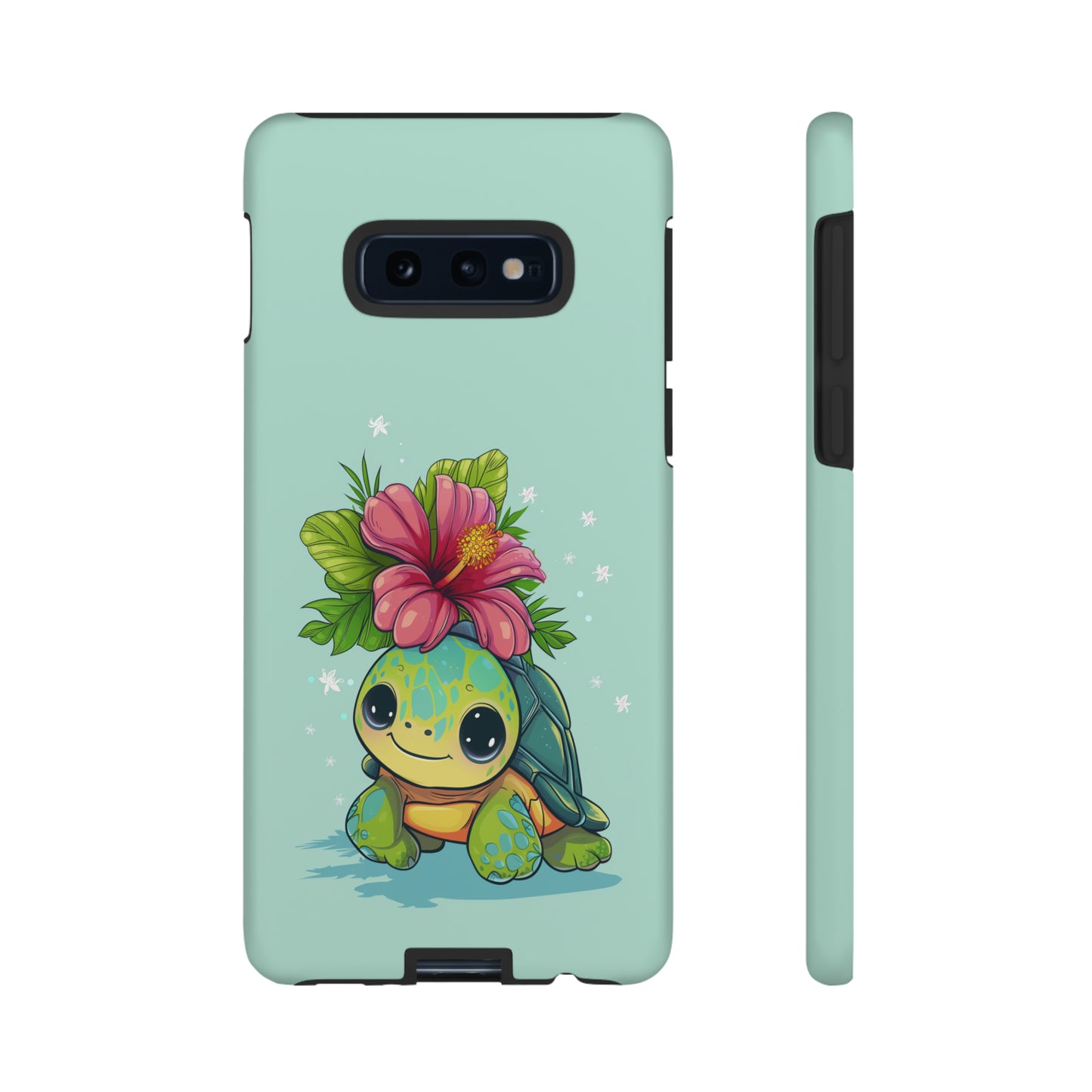 Cute Turtle Hawaiian Phone Case, Tropical, Hibiscus, Wireless Compatible, Protective Cell Phone Case for iPhone, Samsung, Pixel phones