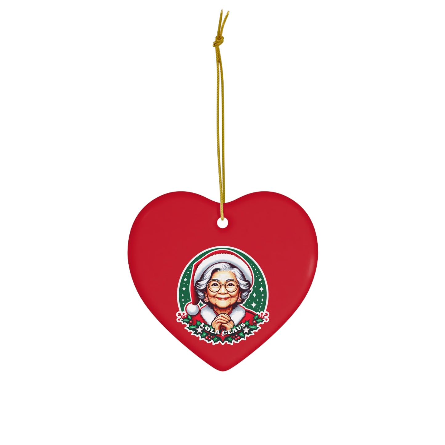 Lola Claus Ceramic Ornament, 4 Shapes