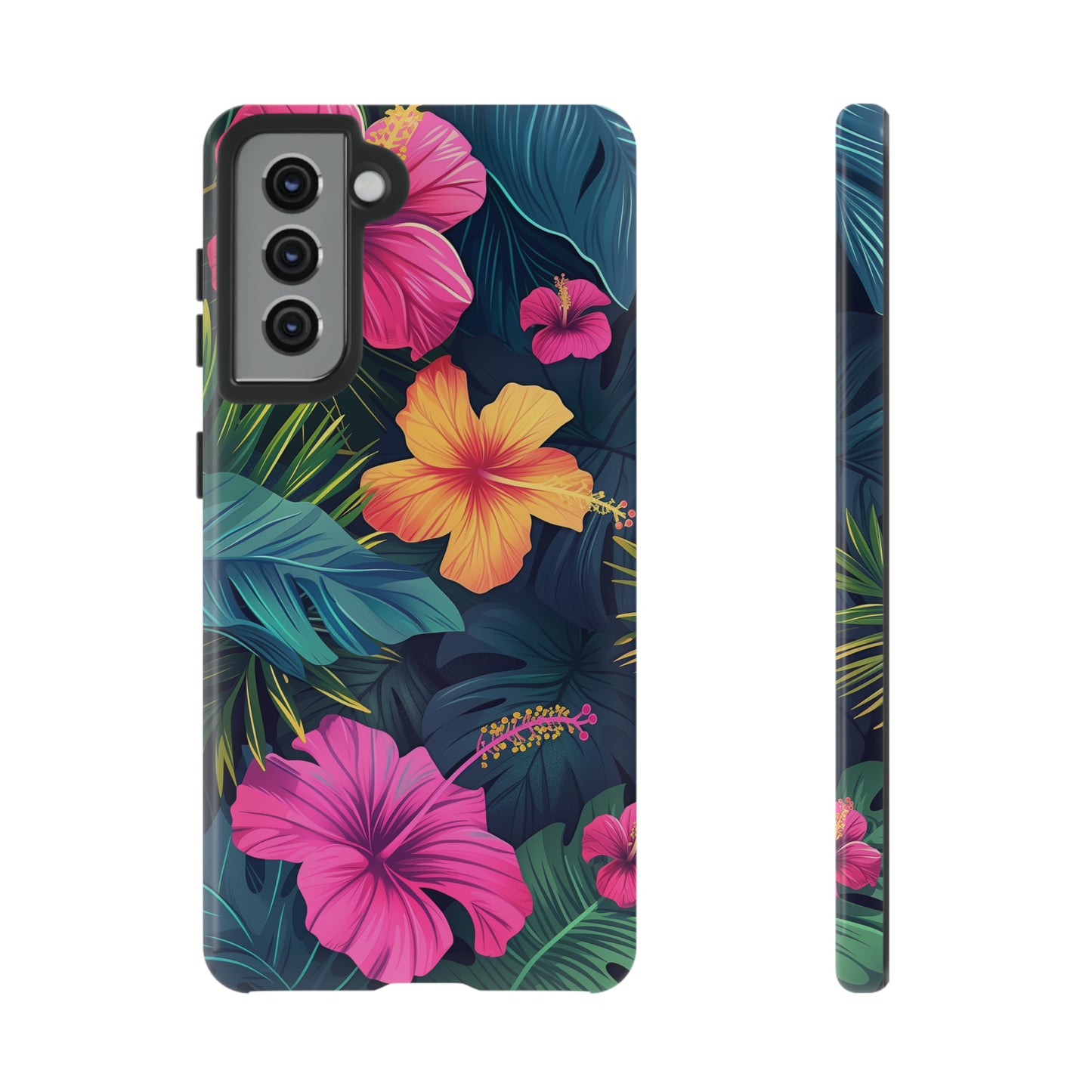 Hibiscus Dark Hawaiian Tropical Phone Case, 808, Island Tropics, Wireless Compatible, Protective Cell Phone Case iPhone, Samsung, Pixel