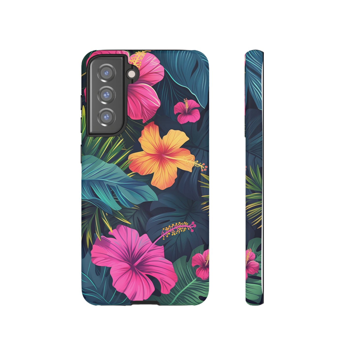Hibiscus Dark Hawaiian Tropical Phone Case, 808, Island Tropics, Wireless Compatible, Protective Cell Phone Case iPhone, Samsung, Pixel