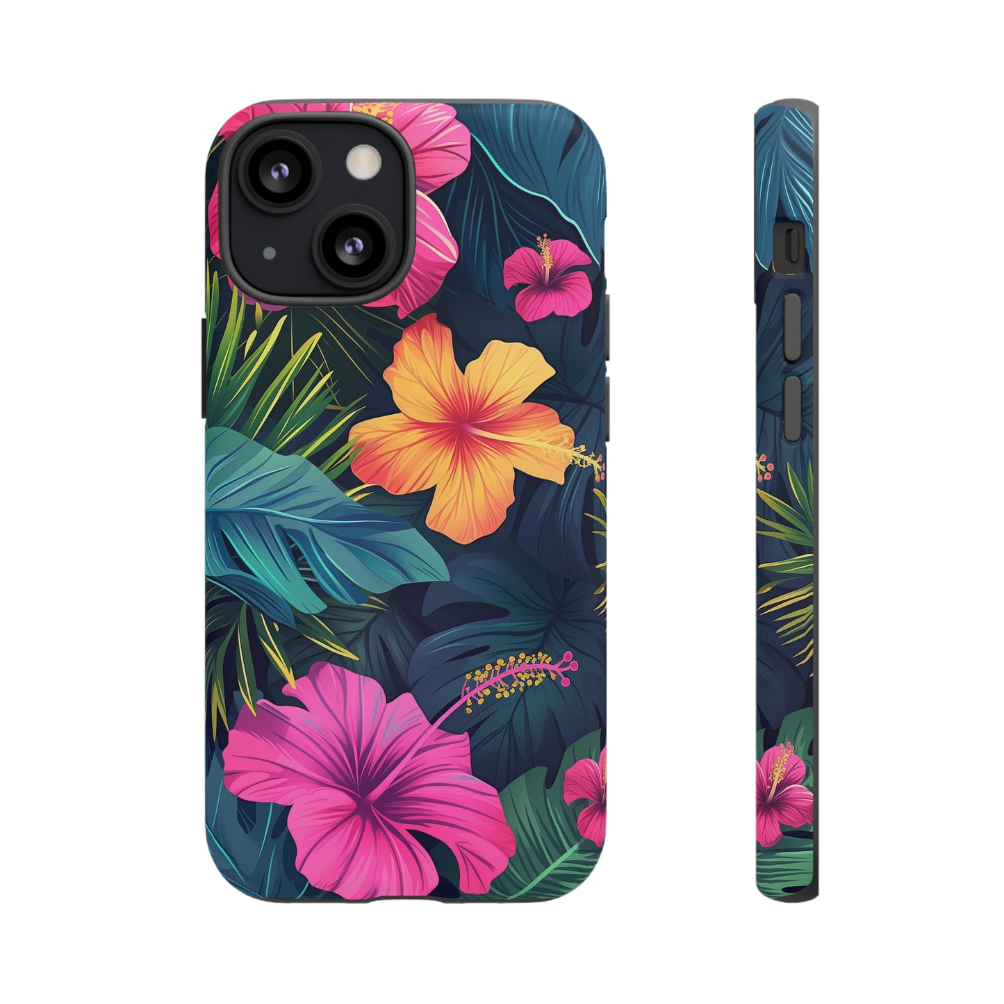 Hibiscus Dark Hawaiian Tropical Phone Case, 808, Island Tropics, Wireless Compatible, Protective Cell Phone Case iPhone, Samsung, Pixel