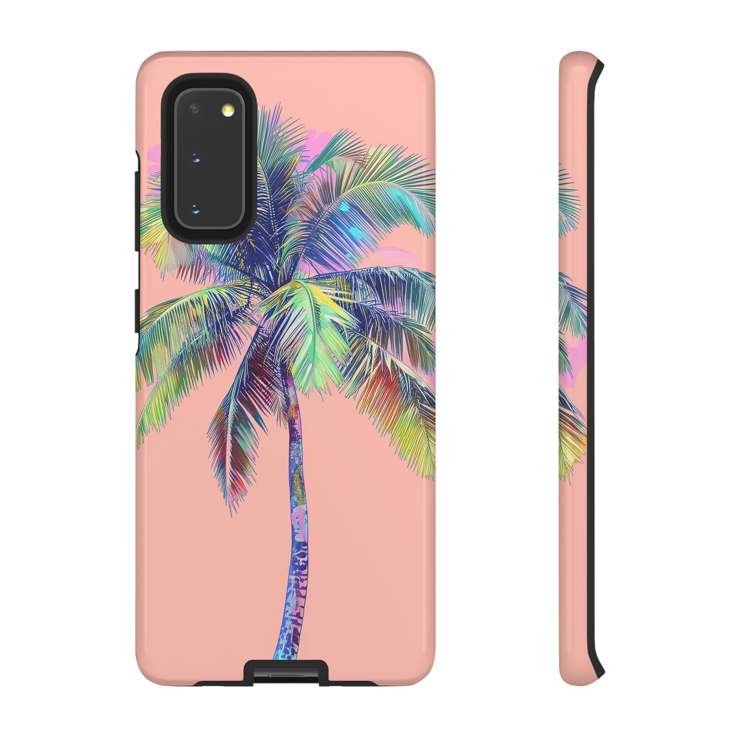 Pink Palm Tree Hawaiian Phone Case, Tropical, Hibiscus, Wireless Compatible, Protective Cell Phone Case for iPhone, Samsung, Pixel phones
