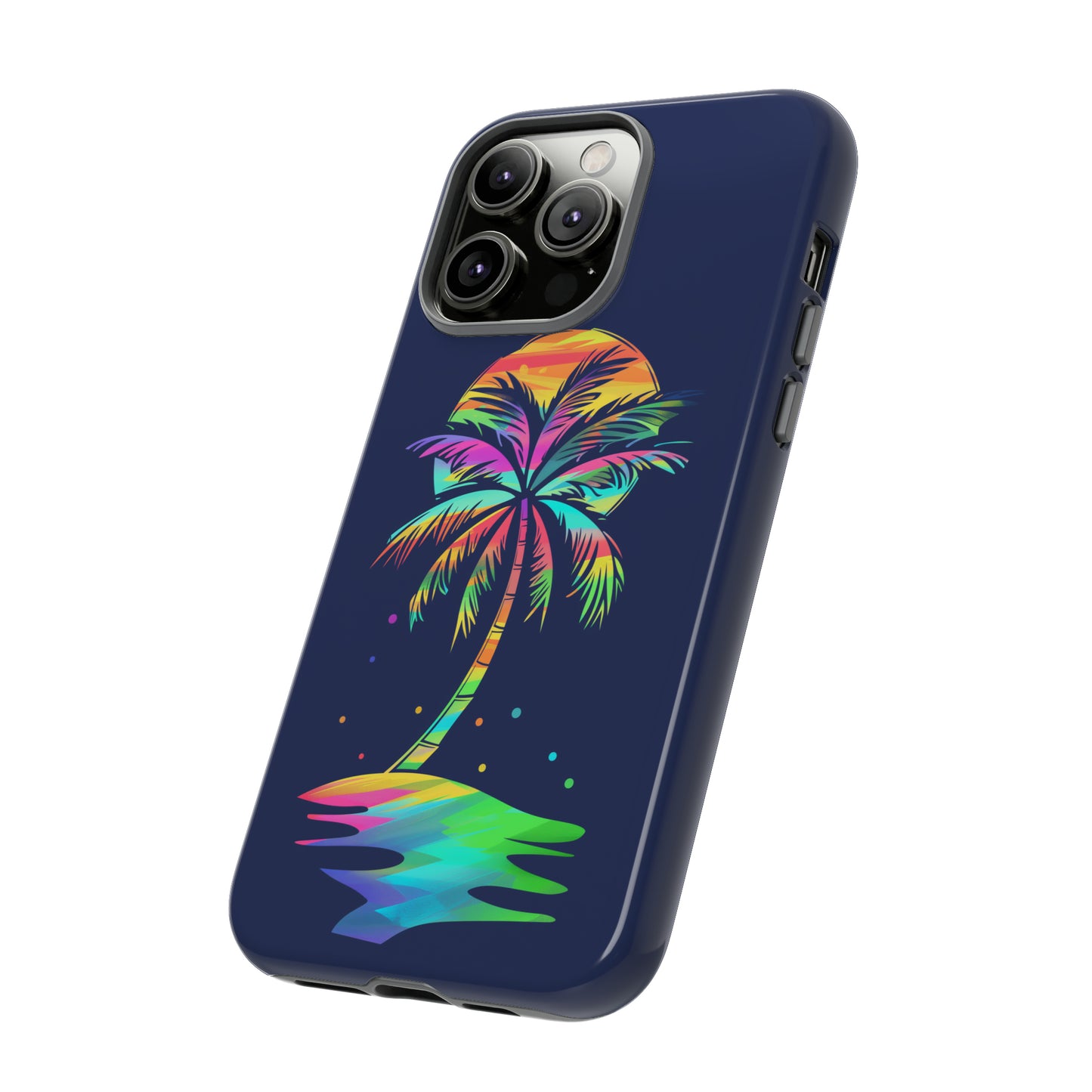 Night Palm Tree Hawaiian Phone Case, Tropical, Hibiscus, Wireless Compatible, Protective Cell Phone Case for iPhone, Samsung, Pixel phones