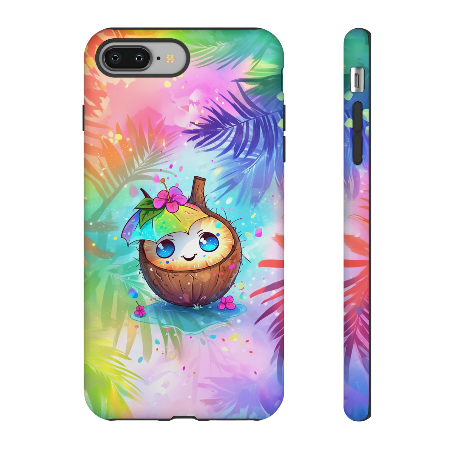 Cute Anime Coconut Hawaiian Tropical Phone Case, 808, Island Tropics, Wireless Compatible, Protective Cell Phone Case iPhone, Samsung, Pixel
