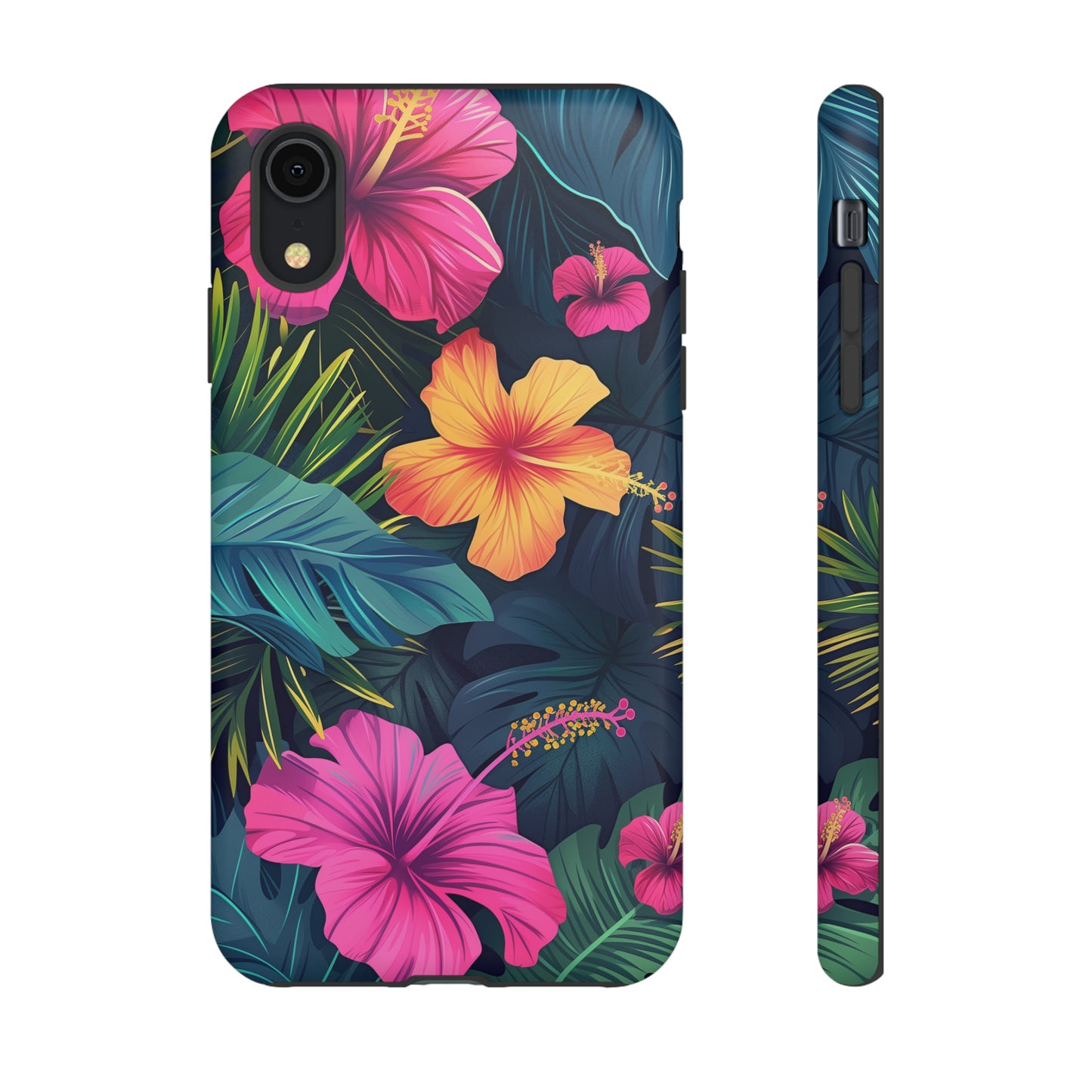 Hibiscus Dark Hawaiian Tropical Phone Case, 808, Island Tropics, Wireless Compatible, Protective Cell Phone Case iPhone, Samsung, Pixel