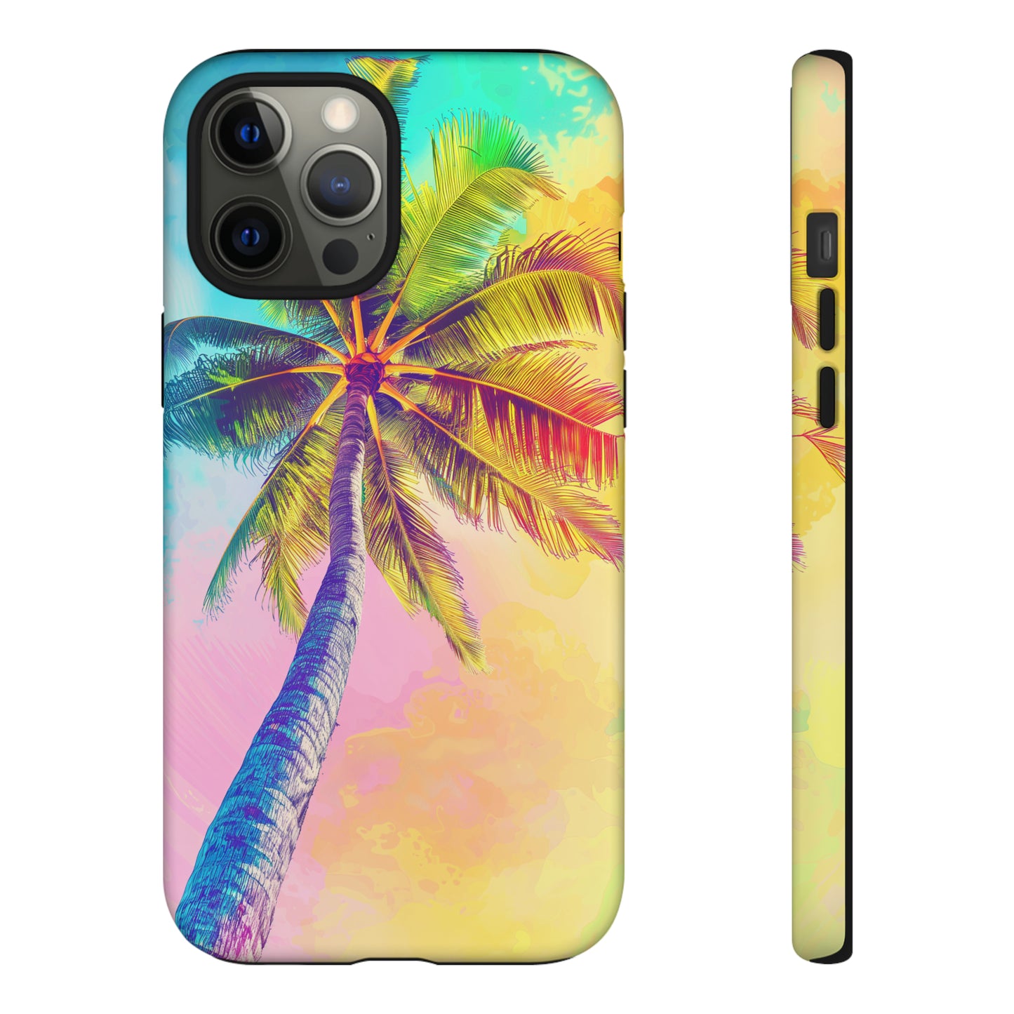 Palm Tree Colorful Hawaiian Tropical Phone Case, 808, Island Tropics, Wireless Compatible, Protective Cell Phone Case iPhone, Samsung, Pixel