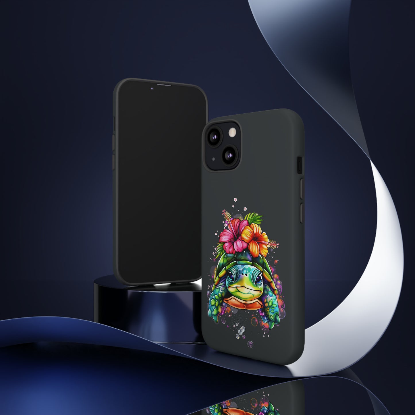 Color Splash Turtle Hawaiian Phone Case, Tropical, Hibiscus, Wireless Compatible, Protective Cell Phone Case for iPhone, Samsung, Pixel