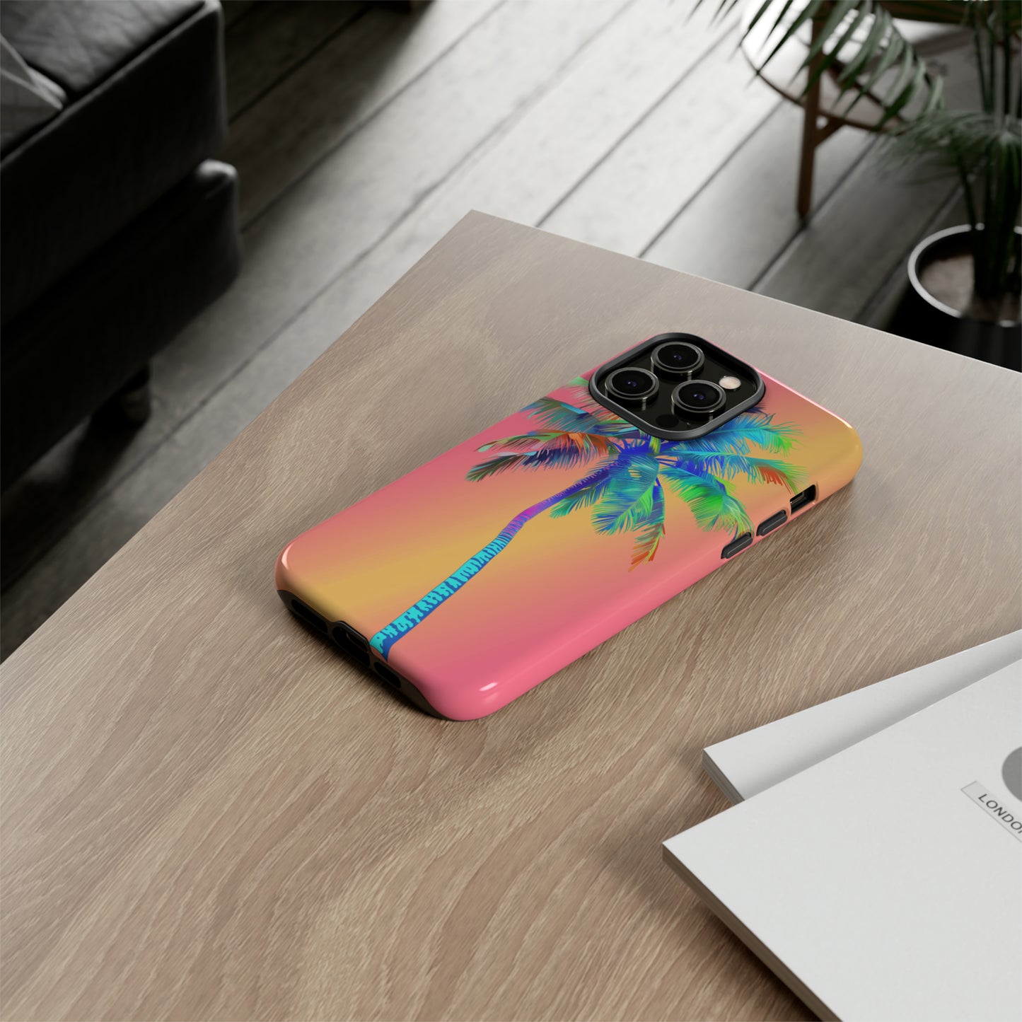 Palm Tree Pink Hawaiian Tropical Phone Case, 808, Island Tropics, Wireless Compatible, Protective Cell Phone Case for iPhone, Samsung, Pixel