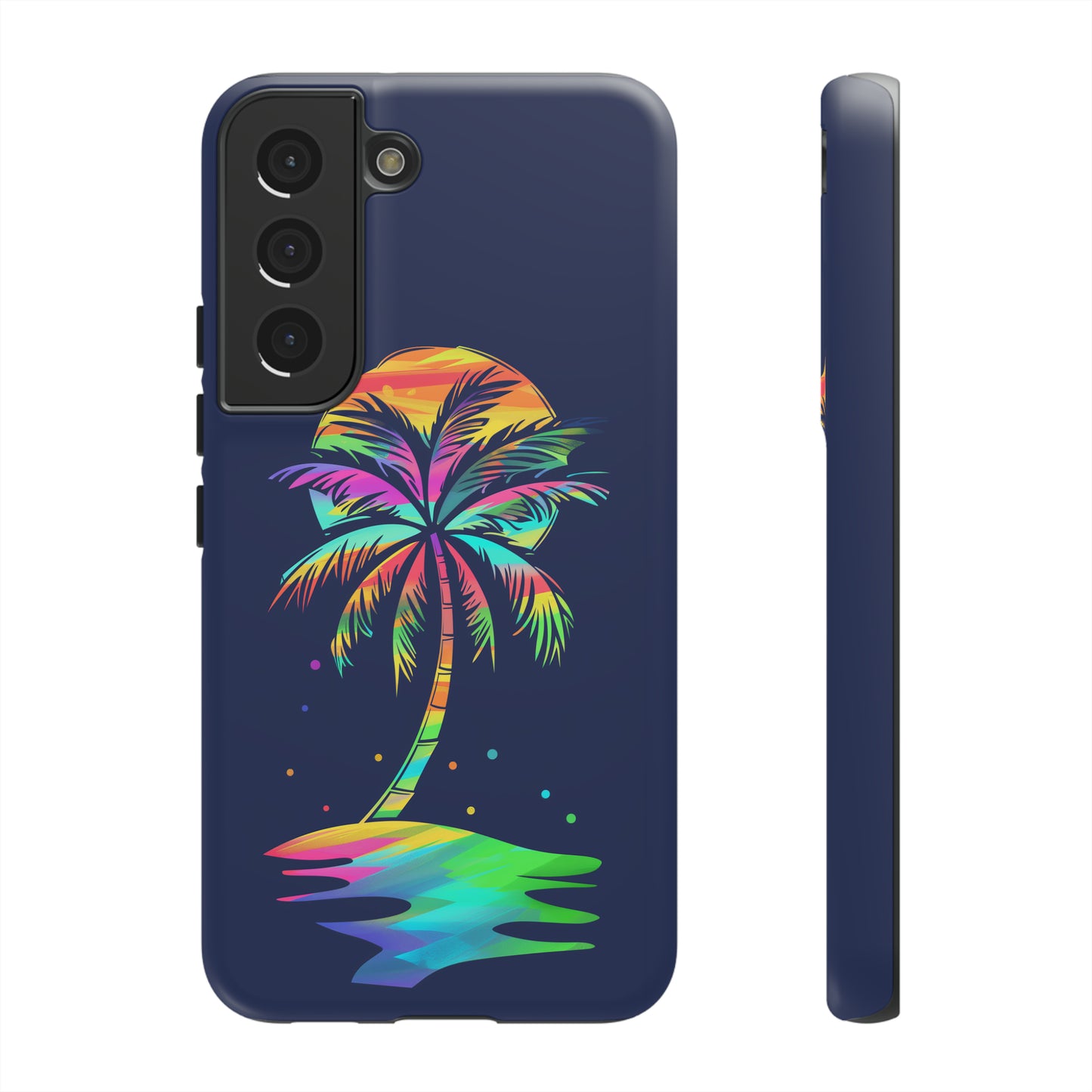 Night Palm Tree Hawaiian Phone Case, Tropical, Hibiscus, Wireless Compatible, Protective Cell Phone Case for iPhone, Samsung, Pixel phones