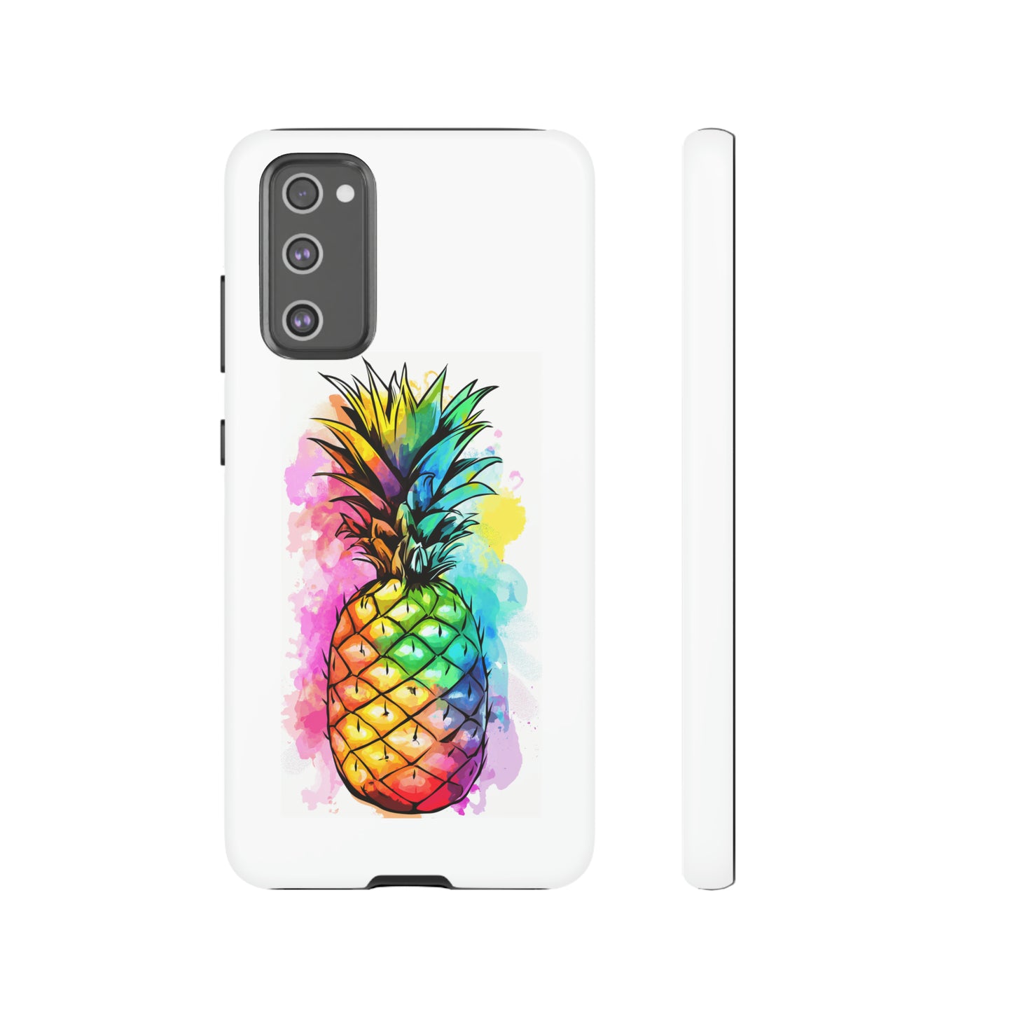 Color Splash Pineapple Hawaiian Phone Case, Tropical, Hibiscus, Wireless Compatible, Protective Cell Phone Case for iPhone, Samsung, Pixel