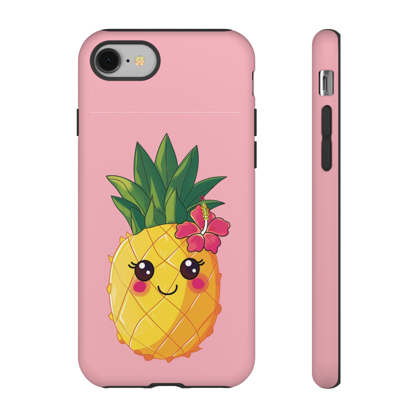 Cute Pineapple Hawaiian Phone Case, Tropical, Hibiscus, Wireless Compatible, Protective Cell Phone Case for iPhone, Samsung, Pixel phones
