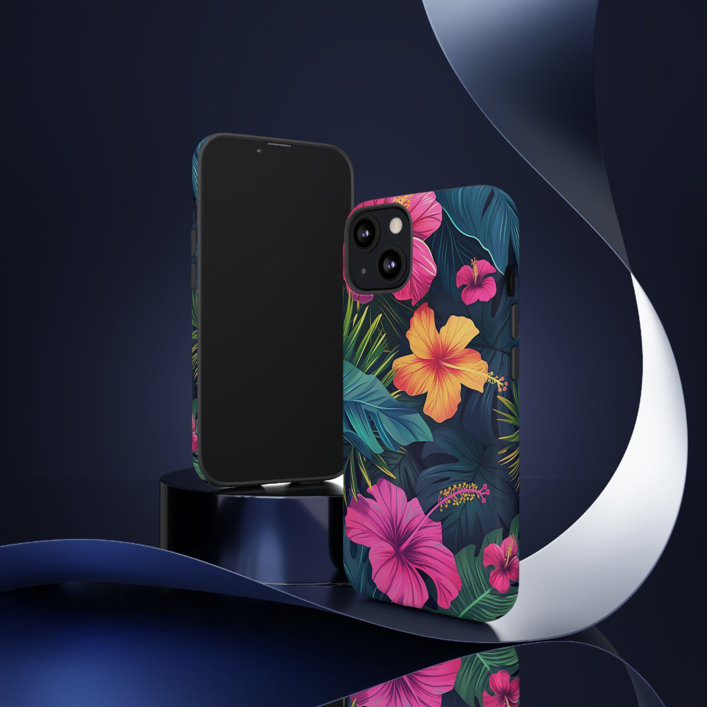 Hibiscus Dark Hawaiian Tropical Phone Case, 808, Island Tropics, Wireless Compatible, Protective Cell Phone Case iPhone, Samsung, Pixel