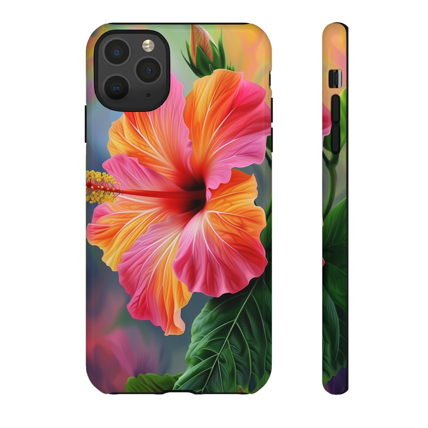 Hibiscus Flower Hawaiian Phone Case, Tropical, Wireless Compatible, Protective Cell Phone Case for iPhone, Samsung, Pixel phones