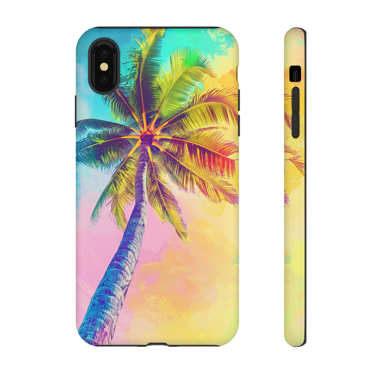 Palm Tree Colorful Hawaiian Tropical Phone Case, 808, Island Tropics, Wireless Compatible, Protective Cell Phone Case iPhone, Samsung, Pixel