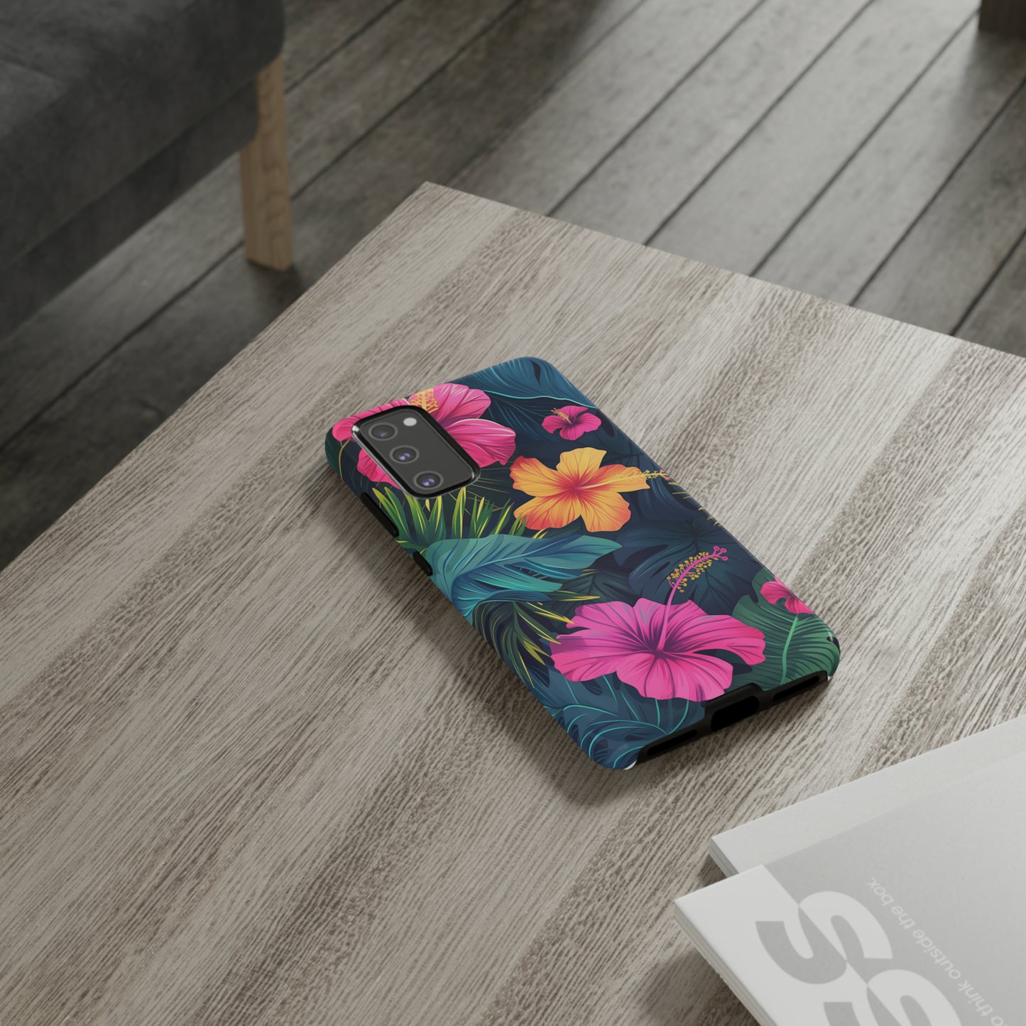 Hibiscus Dark Hawaiian Tropical Phone Case, 808, Island Tropics, Wireless Compatible, Protective Cell Phone Case iPhone, Samsung, Pixel