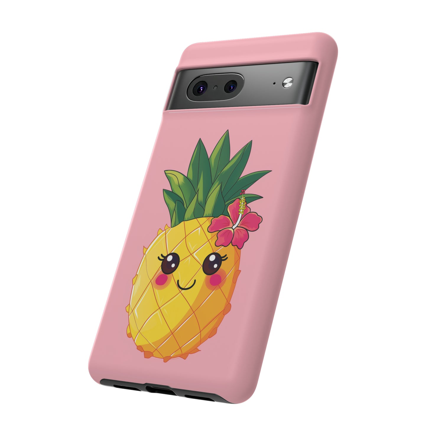 Cute Pineapple Hawaiian Phone Case, Tropical, Hibiscus, Wireless Compatible, Protective Cell Phone Case for iPhone, Samsung, Pixel phones