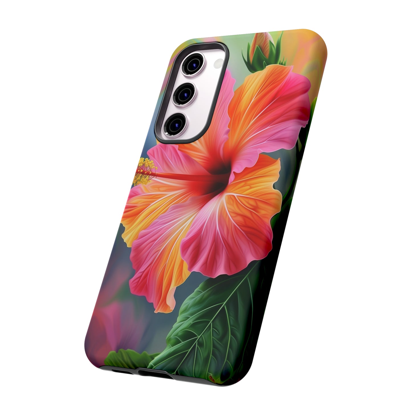 Hibiscus Flower Hawaiian Phone Case, Tropical, Wireless Compatible, Protective Cell Phone Case for iPhone, Samsung, Pixel phones