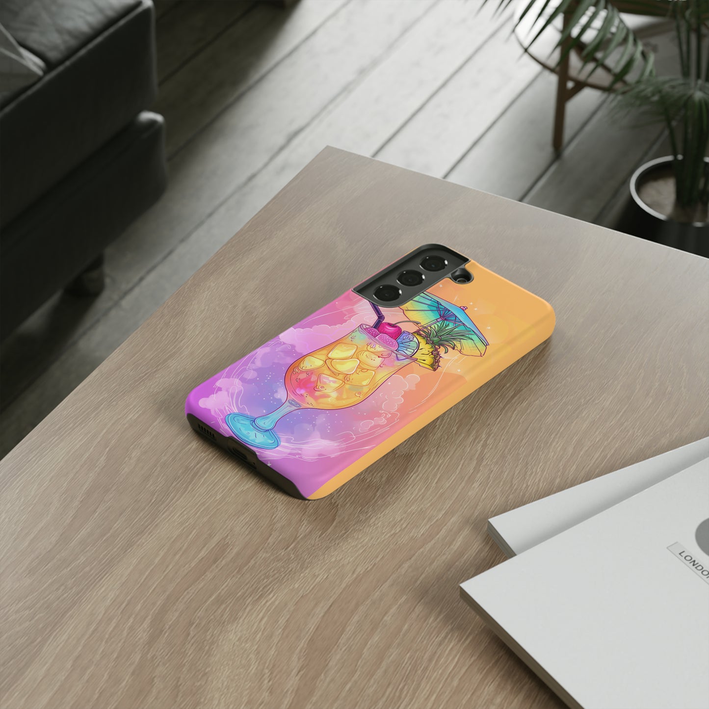 Pina Colada Cocktail Hawaiian Tropical Phone Case, Island Tropics, Wireless Compatible, Protective Cell Phone Case iPhone, Samsung, Pixel