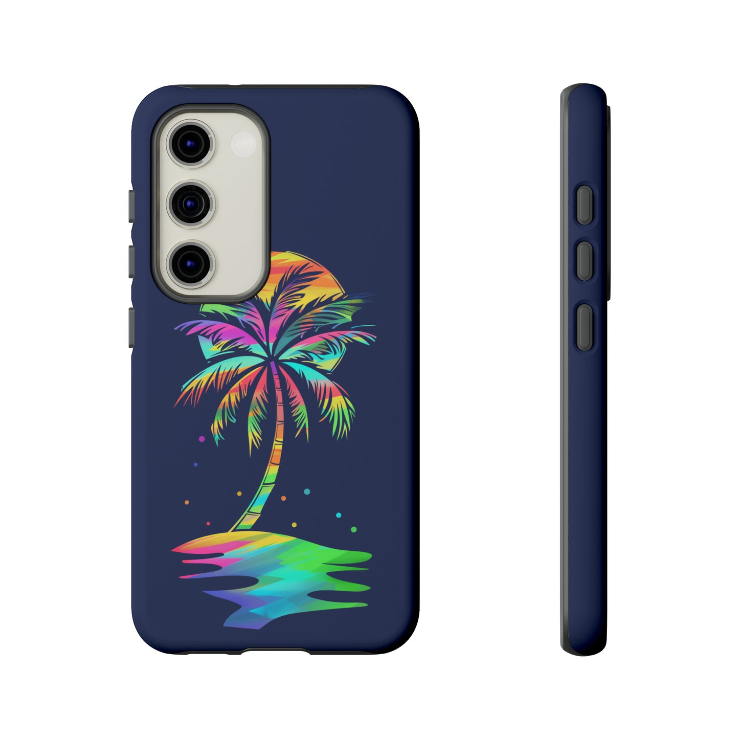 Night Palm Tree Hawaiian Phone Case, Tropical, Hibiscus, Wireless Compatible, Protective Cell Phone Case for iPhone, Samsung, Pixel phones