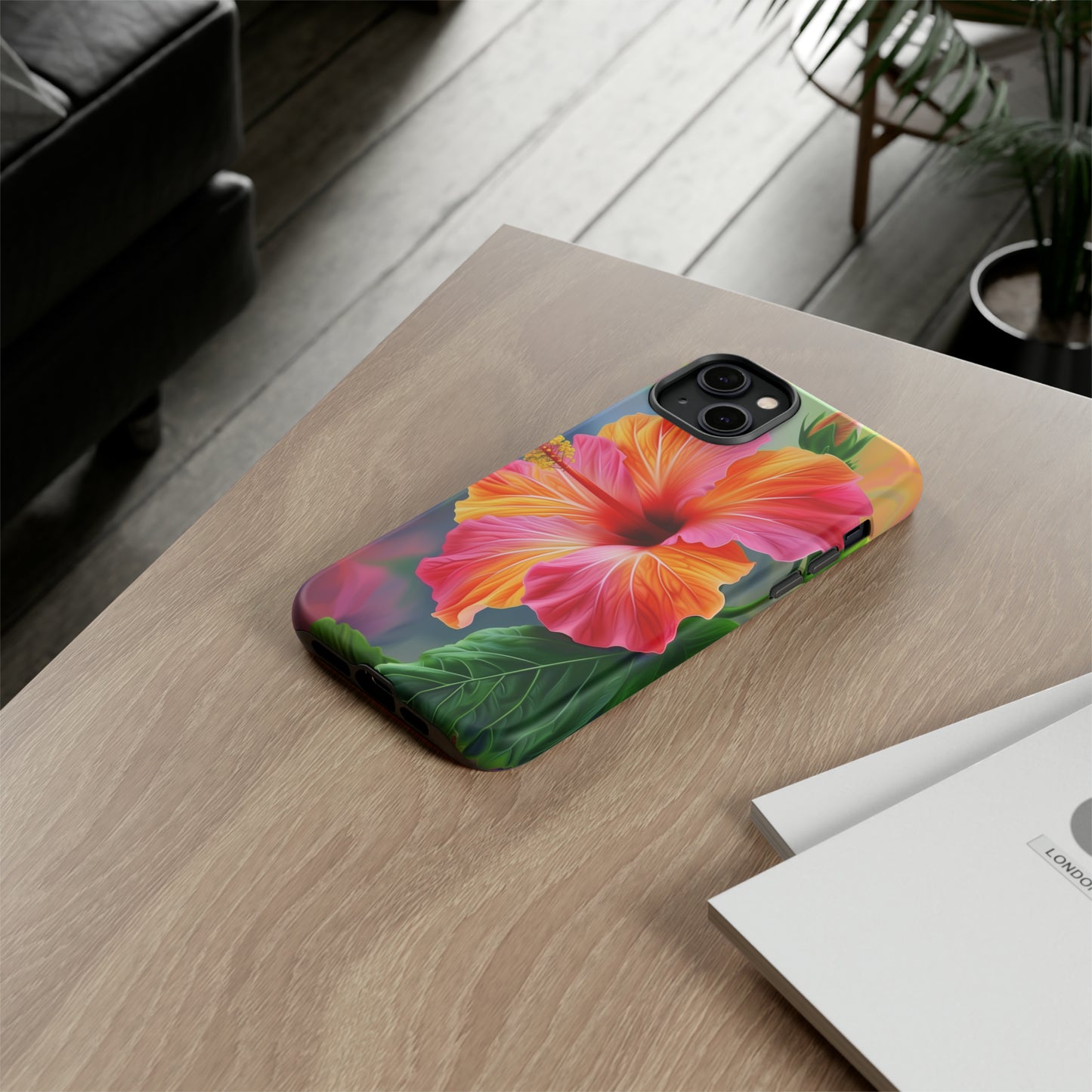 Hibiscus Flower Hawaiian Phone Case, Tropical, Wireless Compatible, Protective Cell Phone Case for iPhone, Samsung, Pixel phones