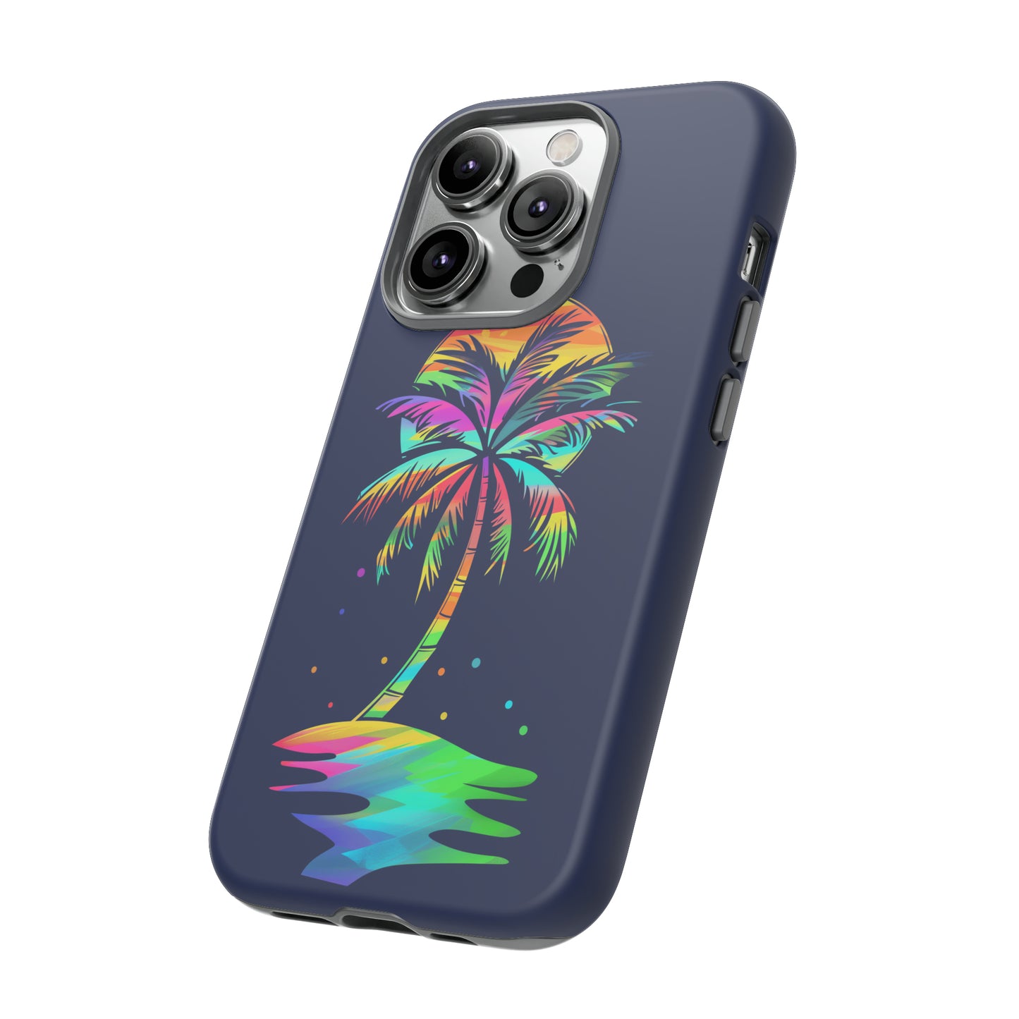 Night Palm Tree Hawaiian Phone Case, Tropical, Hibiscus, Wireless Compatible, Protective Cell Phone Case for iPhone, Samsung, Pixel phones