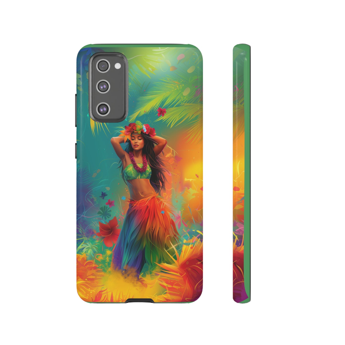 Hula Girl Hawaiian Phone Case, Tropical, Hibiscus, Wireless Compatible, Protective Cell Phone Case for iPhone, Samsung, Pixel phones